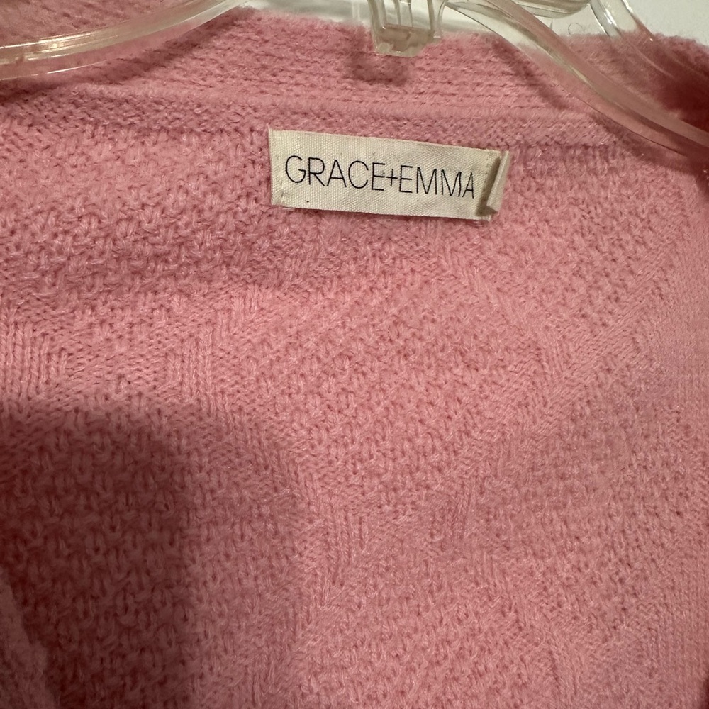 Grace Pink Gingerbread Appliqué Cardigan Sweater - Picture 6 of 6